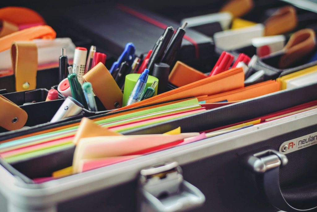 Desk organizer used for increased office productivity